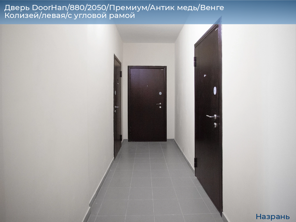 Дверь DoorHan/880/2050/Премиум/Антик медь/Венге Колизей/левая/с угловой рамой, nazran.doorhan.ru