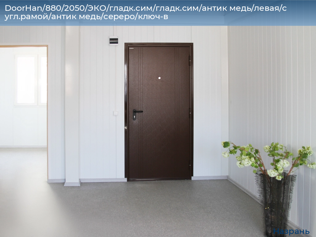 DoorHan/880/2050/ЭКО/гладк.сим/гладк.сим/антик медь/левая/с угл.рамой/антик медь/сереро/ключ-в, nazran.doorhan.ru